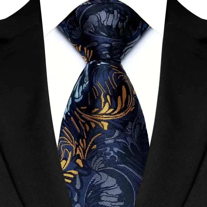 Luxury 8CM Mens Necktie Brown Orange Color Dot Stripes Ties For Man Groom Jacquard Woven Neck Tie For Business Wedding Party - Image 32