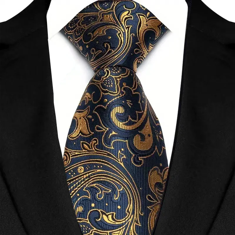 Luxury 8CM Mens Necktie Brown Orange Color Dot Stripes Ties For Man Groom Jacquard Woven Neck Tie For Business Wedding Party - Image 37