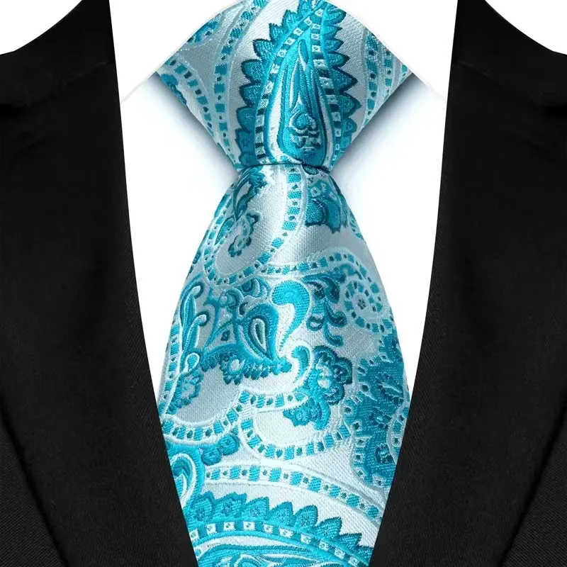 Luxury 8CM Mens Necktie Floral Paisley Classic Ties For Man Groom Jacquard Woven Neck Tie Business Wedding Party - Image 17