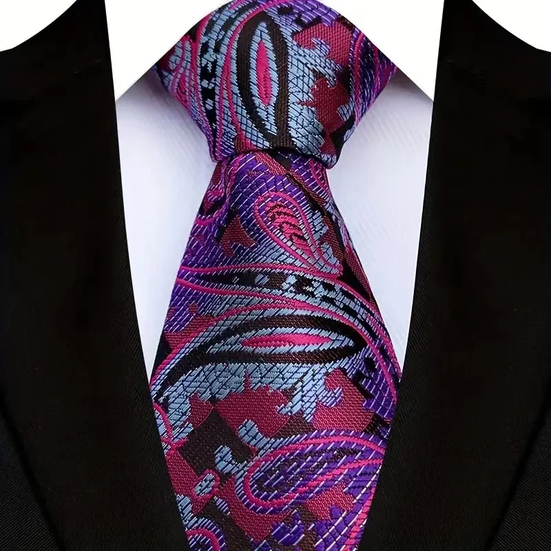 Luxury 8CM Mens Necktie Floral Paisley Classic Ties For Man Groom Jacquard Woven Neck Tie Business Wedding Party - Image 23