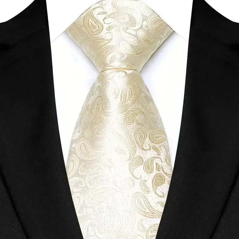 Luxury 8CM Mens Necktie Floral Paisley Classic Ties For Man Groom Jacquard Woven Neck Tie Business Wedding Party - Image 25