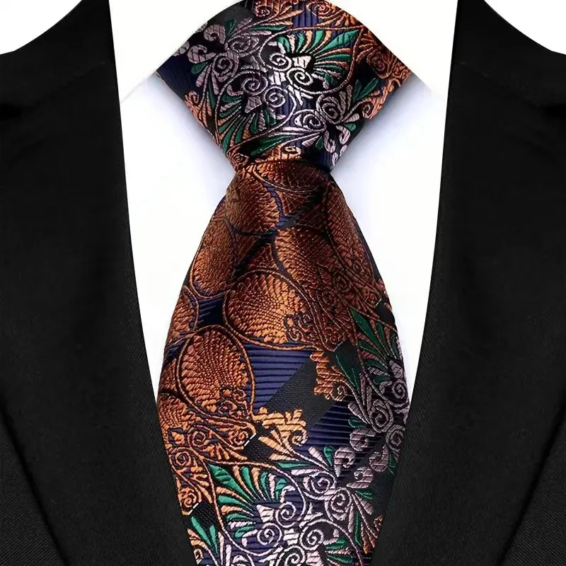 Luxury 8CM Mens Necktie Floral Paisley Classic Ties For Man Groom Jacquard Woven Neck Tie Business Wedding Party - Image 26