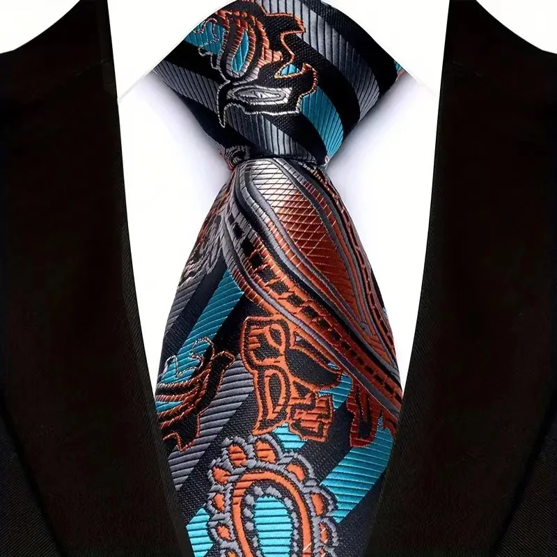 Luxury 8CM Mens Necktie Floral Paisley Classic Ties For Man Groom Jacquard Woven Neck Tie Business Wedding Party - Image 30
