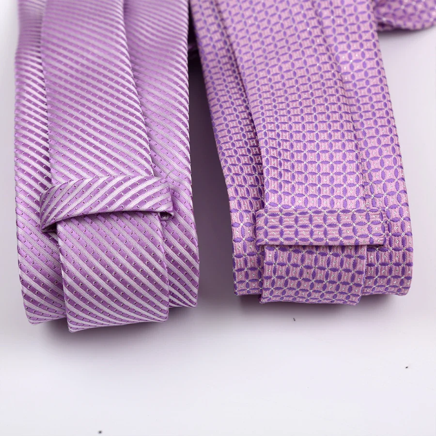 Luxury 8CM Mens Necktie Purple Color Stripes Floral Plaid Solid Dot Ties For Man Groom Neck Tie For Business Wedding Party - Image 4
