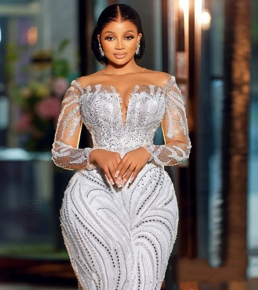 Luxury Arabic Dubai Bridal Wedding Dresses for Women 2024 Sheer Beading Crystal Bride Gown Vestidos Novia Robe De Mariage - Image 5