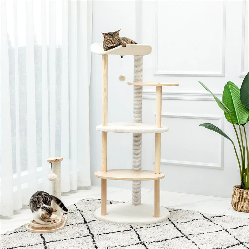 Luxury Cat Tree Large Climbing Frame Multi-Layer Scratching Post Resistant Sisal Cat Tree with Hanging Ball Kittern Playground - Image 11