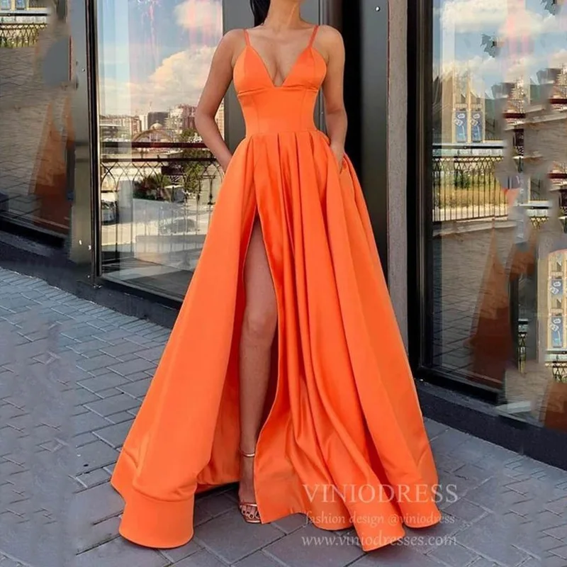 Luxury Elegant Women Satin Maxi Slip Dress Banquet Formal Sleeveless Sexy Split with Trailing Exquisite Women's Evening Dresses - Image 5