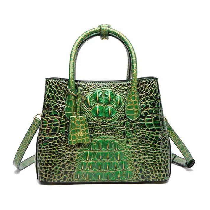 Luxury Genuine Leather Women Handbags Fashion Crocodile Pattern Lady Small Shoulder Messenger Bag Girl Pink Top Handle Tote Bags - Image 3