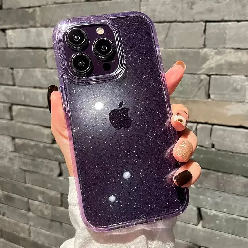Luxury Glitter Bumper Bling Clear Case For iPhone 15 14 13 12 11 Pro Max Mini X XS Max XR 7 8 Plus Silicone Acrylic Cover funda - Image 10