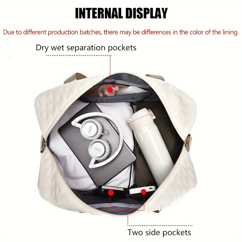 Luxury Large Capacity Duffel Bag – Versatile Shoulder & Crossbody Tote With Dry Wet Separation Pockets And Dual Side Pockets For Travel & Gym - Image 2