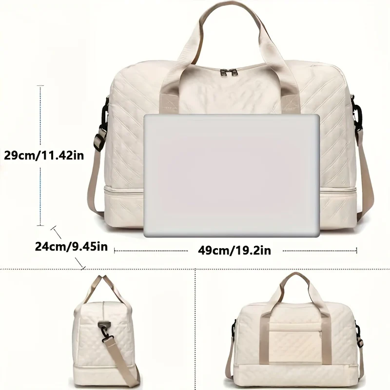 Luxury Large Capacity Duffel Bag – Versatile Shoulder & Crossbody Tote With Dry Wet Separation Pockets And Dual Side Pockets For Travel & Gym - Image 4