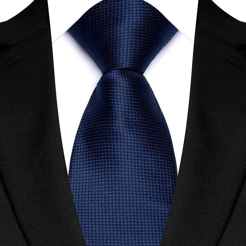 Luxury Men's Necktie 8cm Navy Blue Color Tie Jacquard Neck Ties for Man Business Wedding Party Gift - Image 13