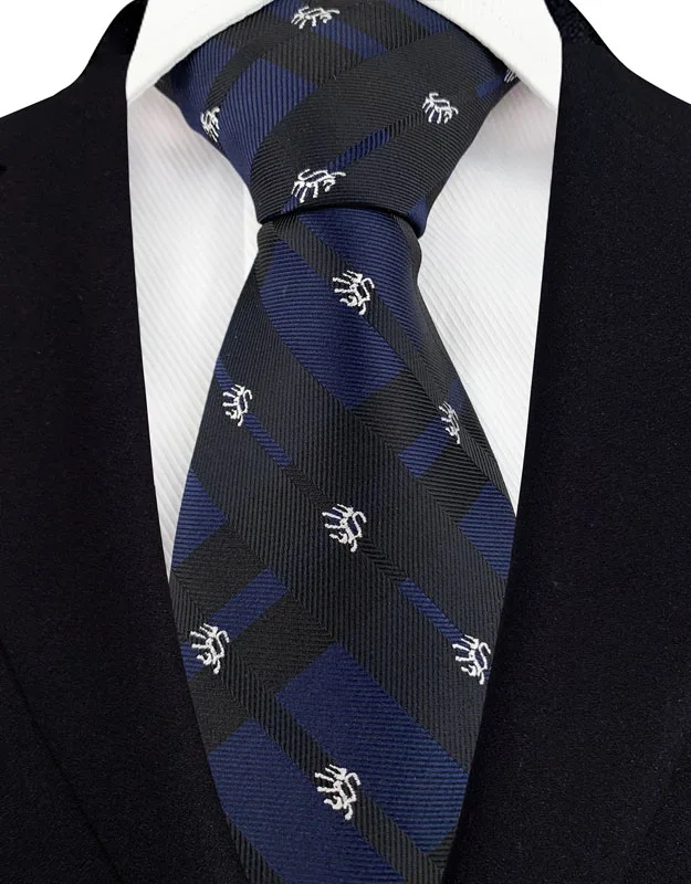 Luxury Men's Necktie 8cm Navy Blue Color Tie Jacquard Neck Ties for Man Business Wedding Party Gift - Image 15