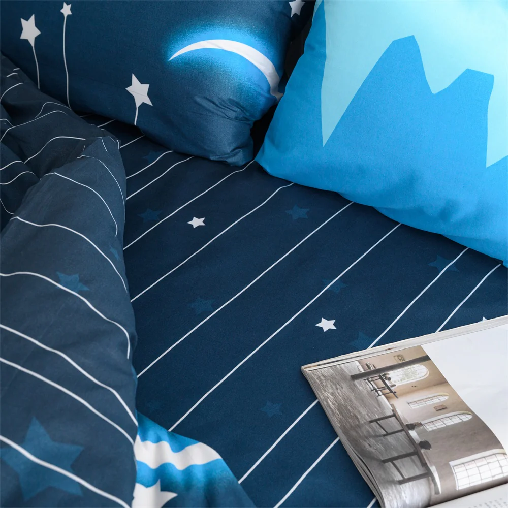 Luxury printed student fitted bed sheet cover home twin bedsheets for home bed - Image 15