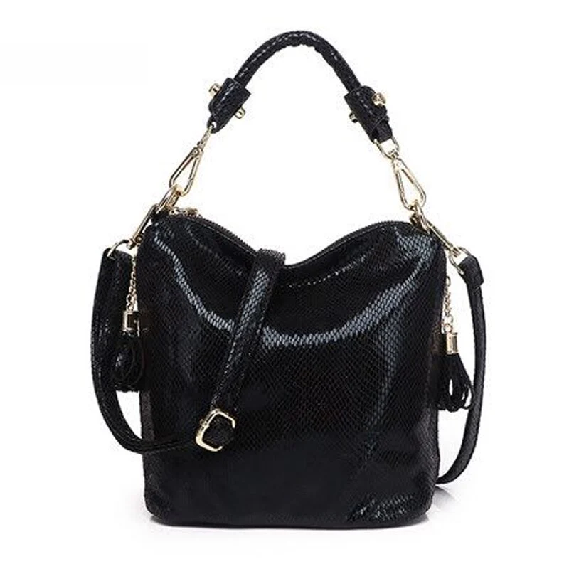 Luxury PU Handbags For Women New Summer Lady Shiny Coating Bucket Shoulder Bags Fashion Metalic Gold Silver Handbag - Image 5