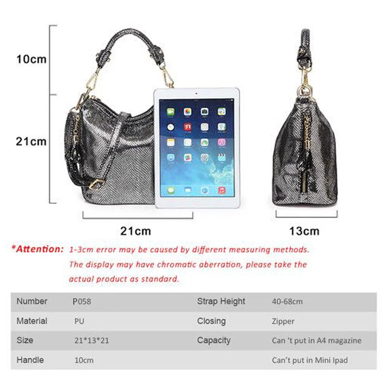 Luxury PU Handbags For Women New Summer Lady Shiny Coating Bucket Shoulder Bags Fashion Metalic Gold Silver Handbag - Image 9