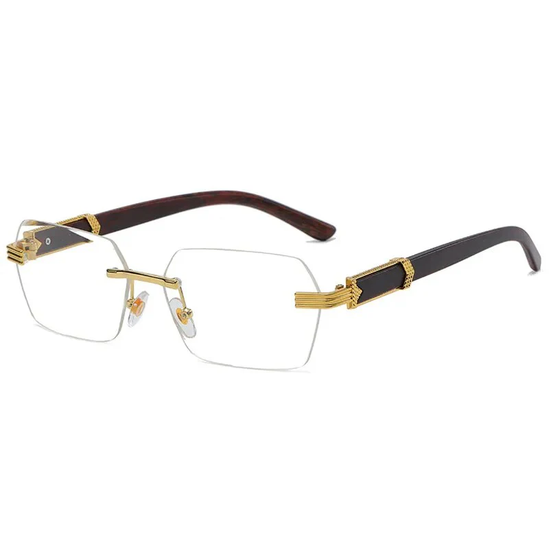 Luxury Rimless Square Sunglasses Man Brand Designer Frameless Gradient Sun Glasses Woman Fashion Vintage Wooden Oculos De Sol - Image 11