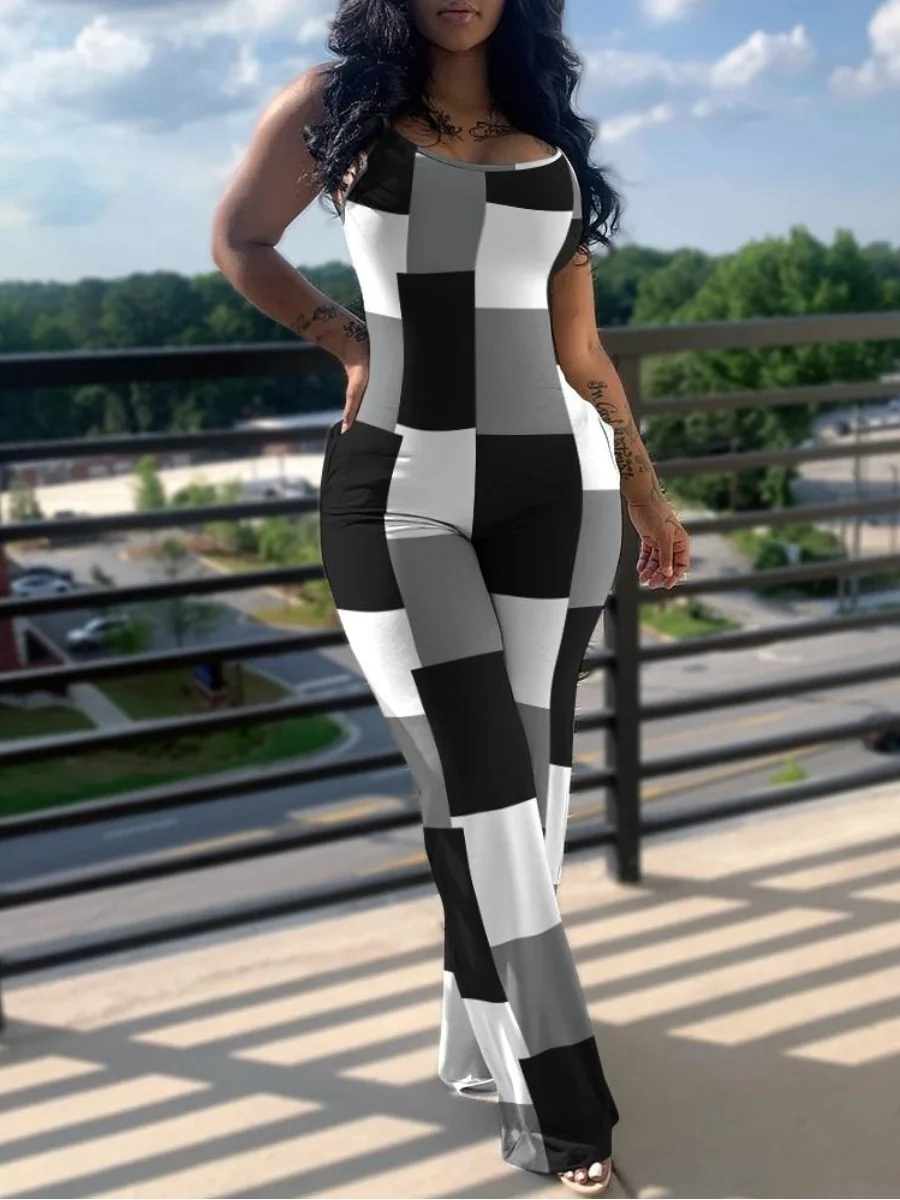 LW BASICS Wide Leg Cami Jumpsuit Casual skinny Jumpsuit Women Summer Solid Straps Wide Leg Pants Sleeveless sexy Jumpsuits - Image 5