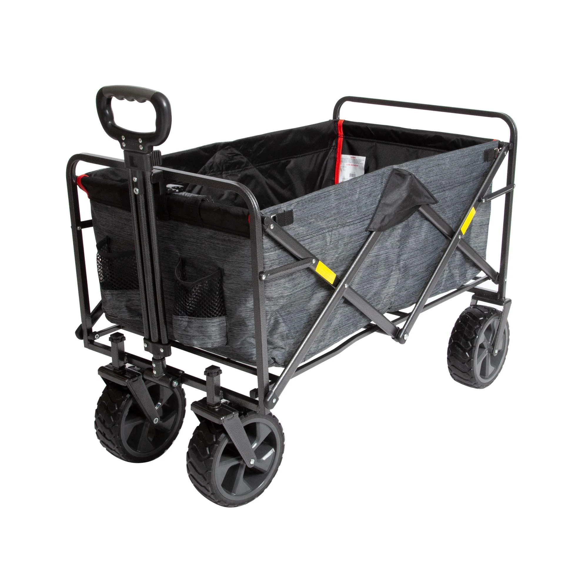 MacSports XL Heavy Duty Collapsible Outdoor Folding Camping Gear Grocery Cart Portable Lightweight Utility Adjustable Rolling Cart All Terrain Sports Beach Wagon with Cargo Net - Image 4