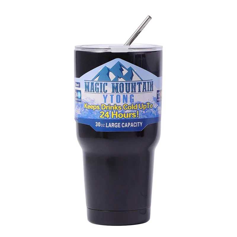 Magic Stainless Steel Freeze Thermos Cup with Straw Ice Coffee Drink Vacuum Insulated Bottle Car Travel Outdoor Mountain Cup - Image 8