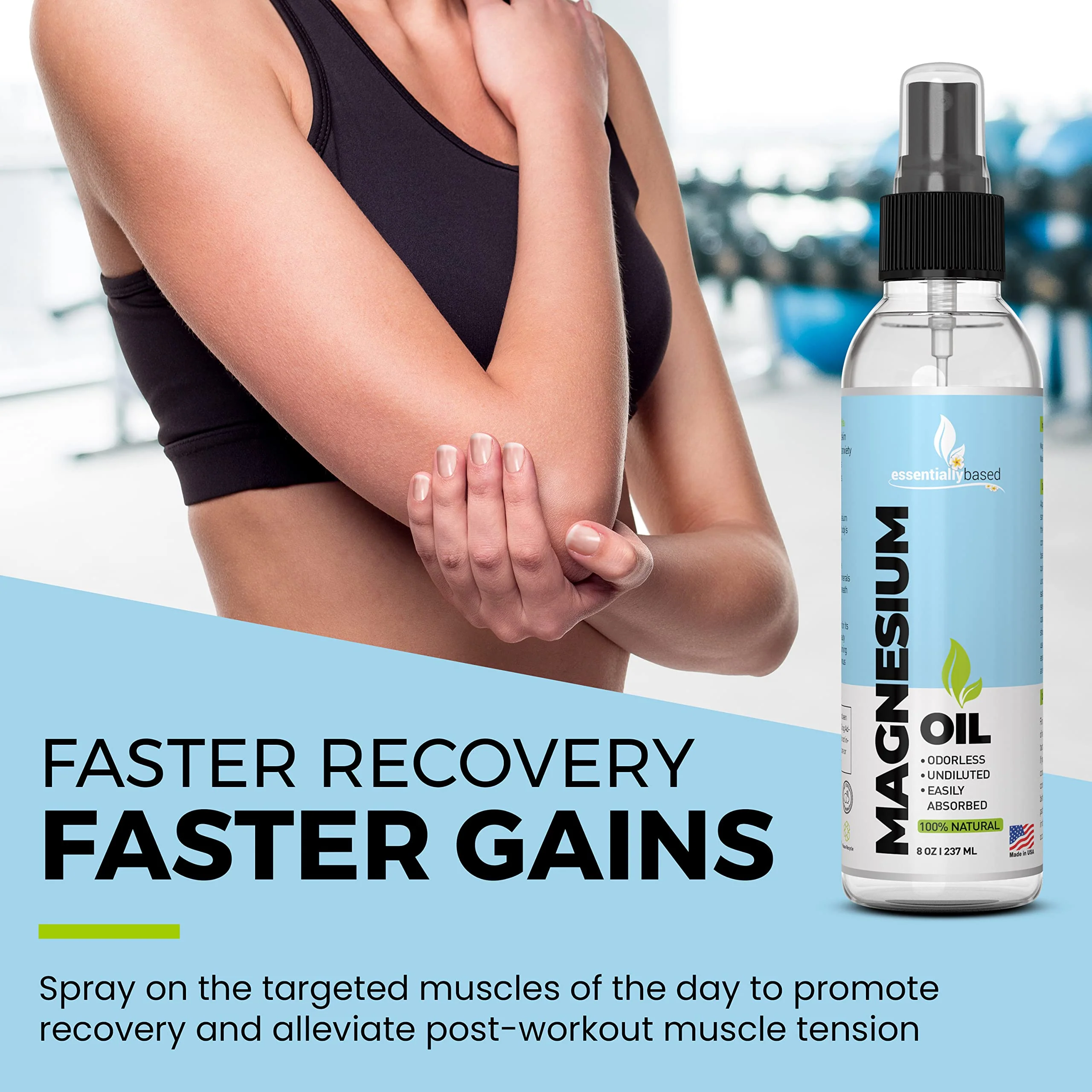 Magnesium Oil Spray - Large 8oz Size - Extra Strength - 100% Pure for Less Sting - Less Itch - Essential Mineral Source - Made in USA - Image 5