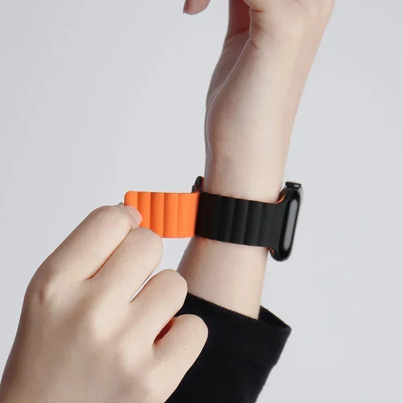 Magnetic Strap For Apple Watch Bands 45mm 38mm 49mm 40mm 42mm 41mm Silicone Sport Bracelet iWatch Series ultra 9 6 5 7 8 se 44mm - Image 5