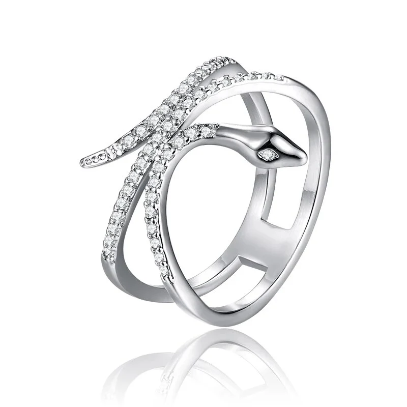 MAIKALE Unique Design Luxury Snake Rings AAA Zirconia Cobra Finger Ring Gold Silver Color Big Rings for Women Punk Party Jewelry - Image 8