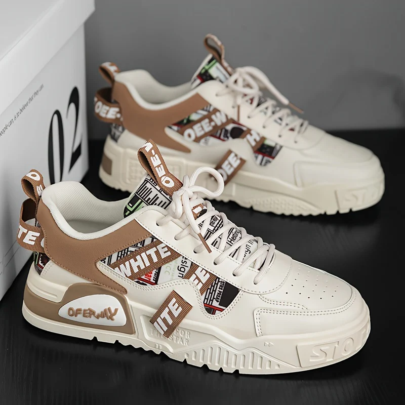 Mainalun Men'S Non-Slip Platform Sneakers - Stylish Low-Top Skate Shoes For Outdoor Adventures & Casual Wear, Breathable Fabric Lining, Durable Pvc Sole Mens Shoes Shoes For Men - Image 4
