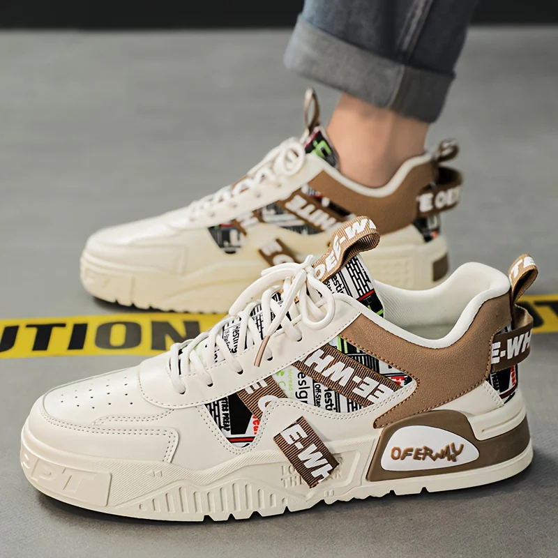 Mainalun Men'S Non-Slip Platform Sneakers - Stylish Low-Top Skate Shoes For Outdoor Adventures & Casual Wear, Breathable Fabric Lining, Durable Pvc Sole Mens Shoes Shoes For Men - Image 6