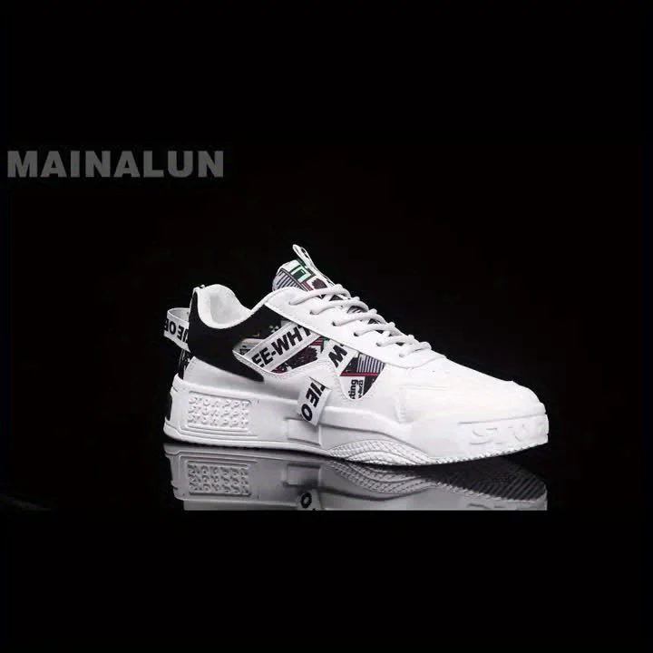 Mainalun Men'S Non-Slip Platform Sneakers - Stylish Low-Top Skate Shoes For Outdoor Adventures & Casual Wear, Breathable Fabric Lining, Durable Pvc Sole Mens Shoes Shoes For Men - Image 9