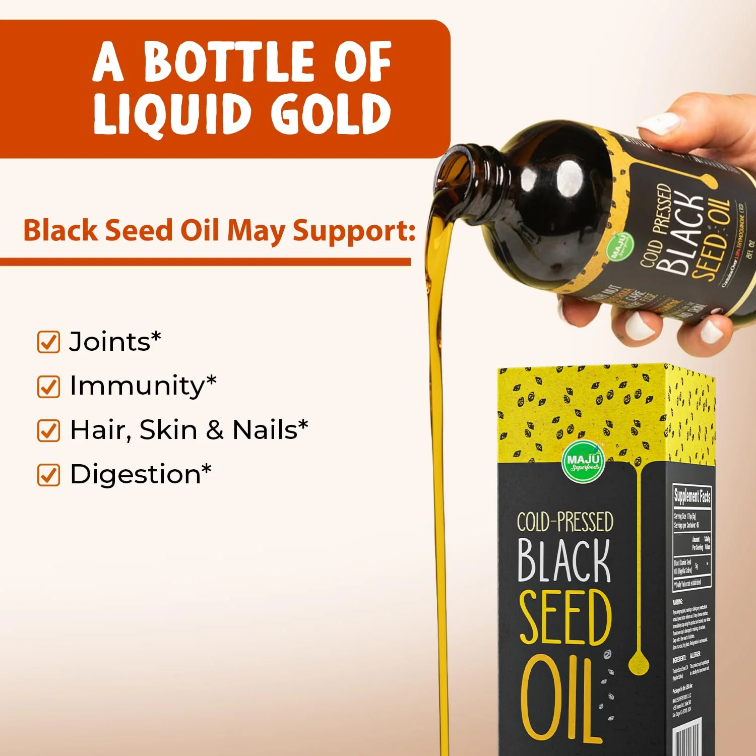 MAJU Black Seed Oil - 3 Times Thymoquinone, Cold-Pressed, 100% Turkish Black Cumin Seed Oil, Liquid Pure Blackseed Oil, Glass Bottle, 8 oz - Image 6