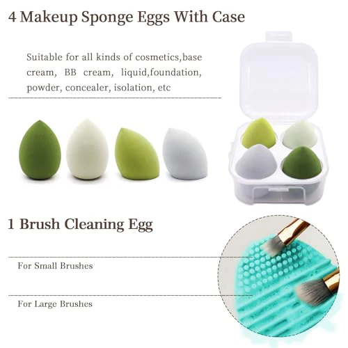 Makeup Brushes 22 Pcs Makeup Kit,Foundation Brush Eyeshadow Brush Make up Brushes Set (Green, 22 Piece Set) - Image 4
