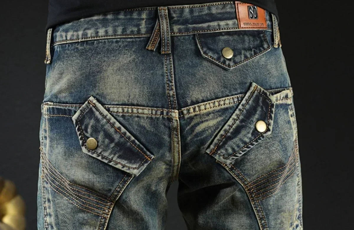 Male Cowboy Pants Skinny Low Rise Jeans for Men Motorcycle Slim Fit Trousers 90s Streetwear Straight Tight Pipe Retro Casual Xs - Image 15