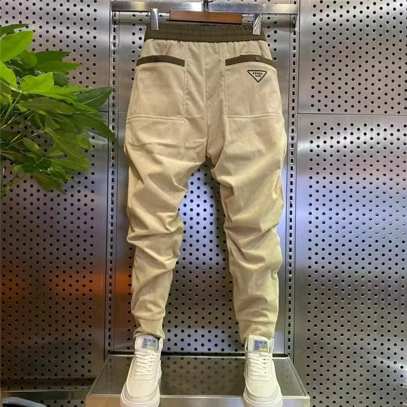 Man Corduroy Sweatpants Autumn Winter Men Baggy Joggers Fashion Streetwear Casual Fleece Harem Pants Plus Size Fashion Trousers - Image 5
