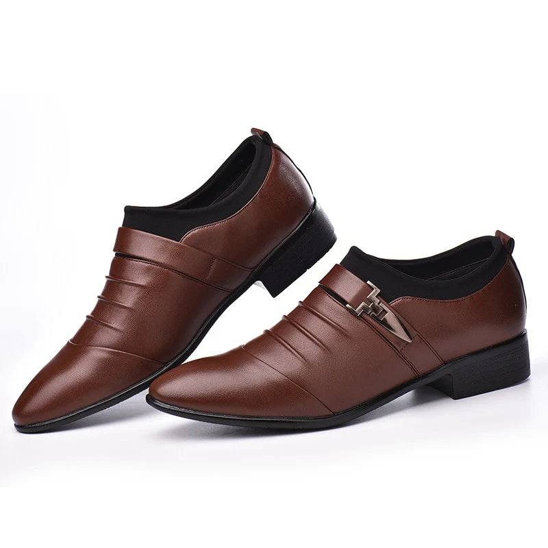 Man Flat Classic Men Dress Shoes PU Leather Wingtip Carved Italian Formal Oxford Plus Size 38-48 for Winter 2021 - Image 2