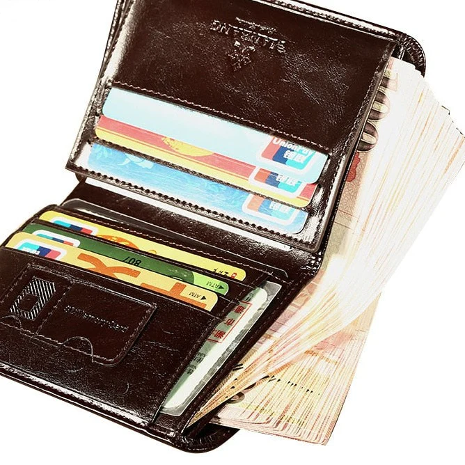 ManBang Male Genuine Leather Wallets Men Wallet Credit Business Card Holders Vintage Brown Leather Wallet Purses High Quality - Image 10