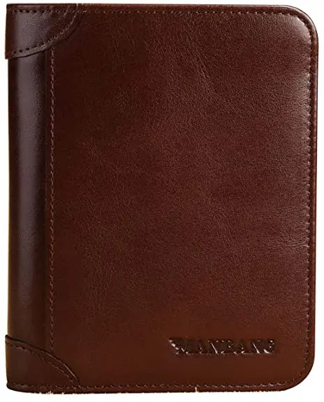 Manbang Men's Wallets RFID Genuine Leather Trifold Wallets For Men with ID Window and Credit Card Holder - Image 11