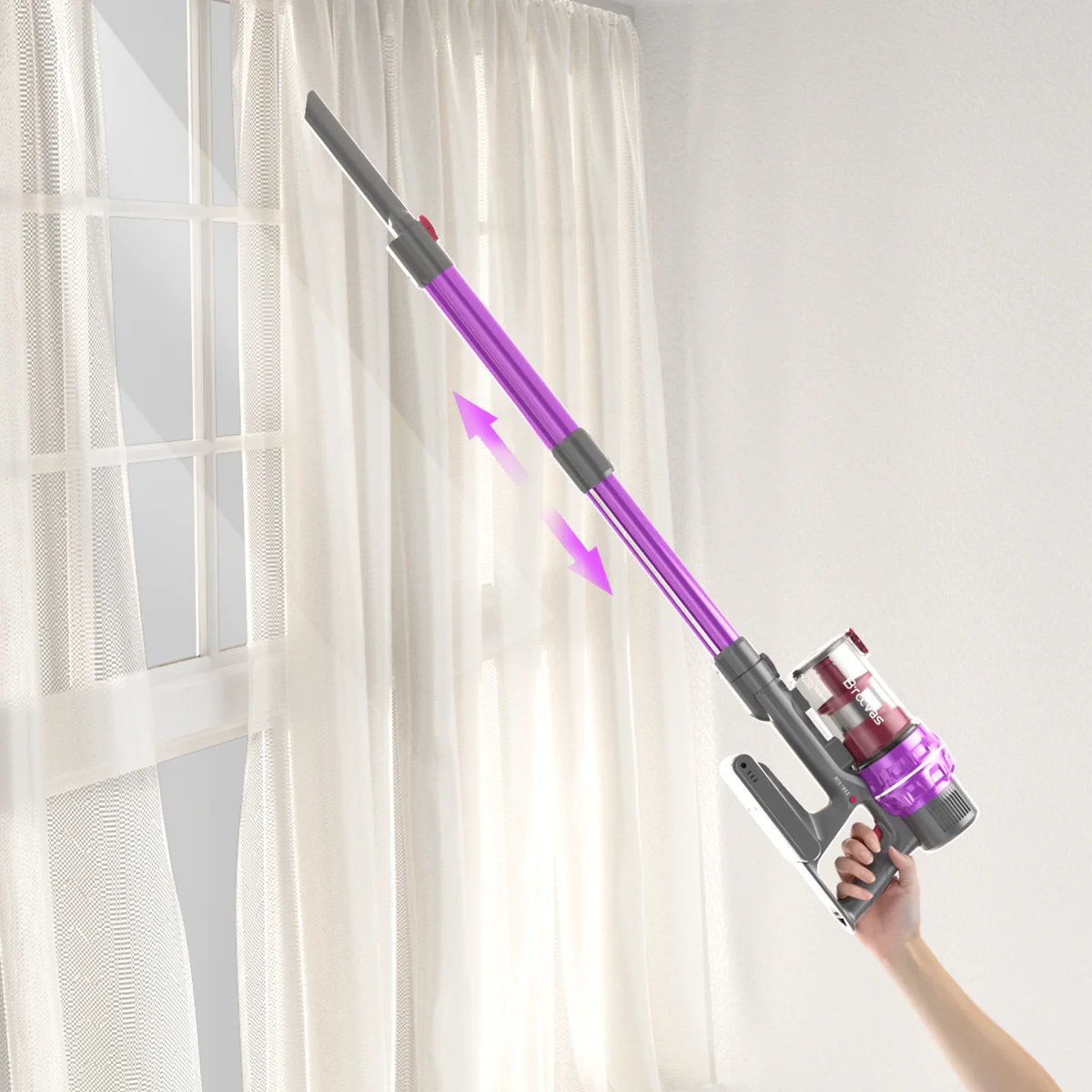 Manufacture Portable Two HEPA BLDC Wireless Vacuum Cleaner with telescopic tube - Image 3