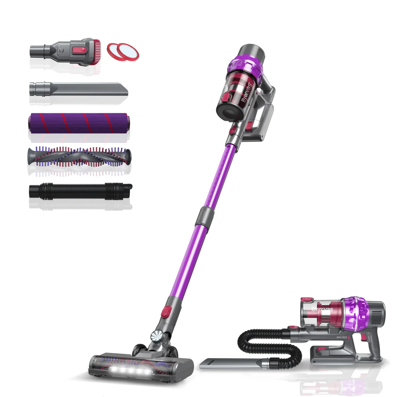Manufacture Portable Two HEPA BLDC Wireless Vacuum Cleaner with telescopic tube - Image 5