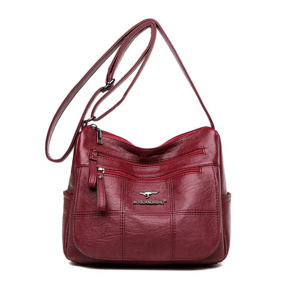 Many Pockets Shoulder Crossbody Bags for Women 2023 Brand Leather Ladies Designr Handbags Winter Style Messenger Bags Sac A Main - Image 10