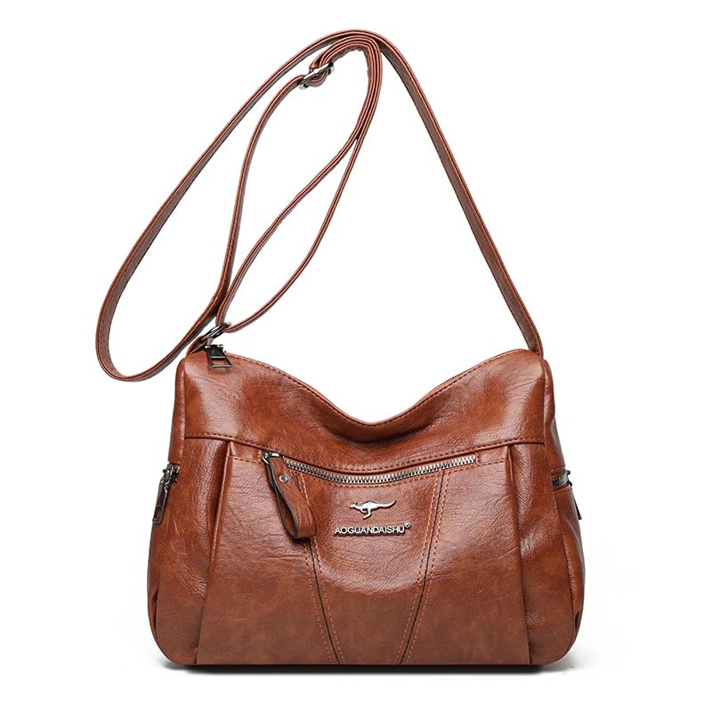 Many Pockets Shoulder Crossbody Bags for Women 2023 Brand Leather Ladies Designr Handbags Winter Style Messenger Bags Sac A Main - Image 11