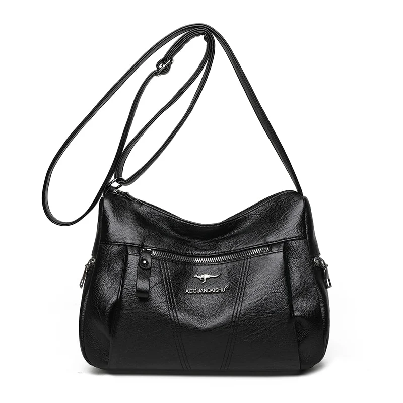 Many Pockets Shoulder Crossbody Bags for Women 2023 Brand Leather Ladies Designr Handbags Winter Style Messenger Bags Sac A Main - Image 12