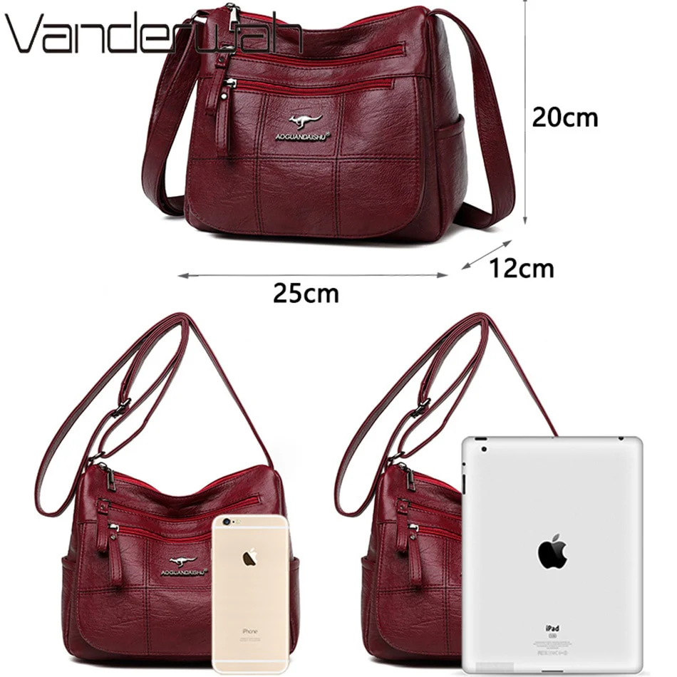 Many Pockets Shoulder Crossbody Bags for Women 2023 Brand Leather Ladies Designr Handbags Winter Style Messenger Bags Sac A Main - Image 17
