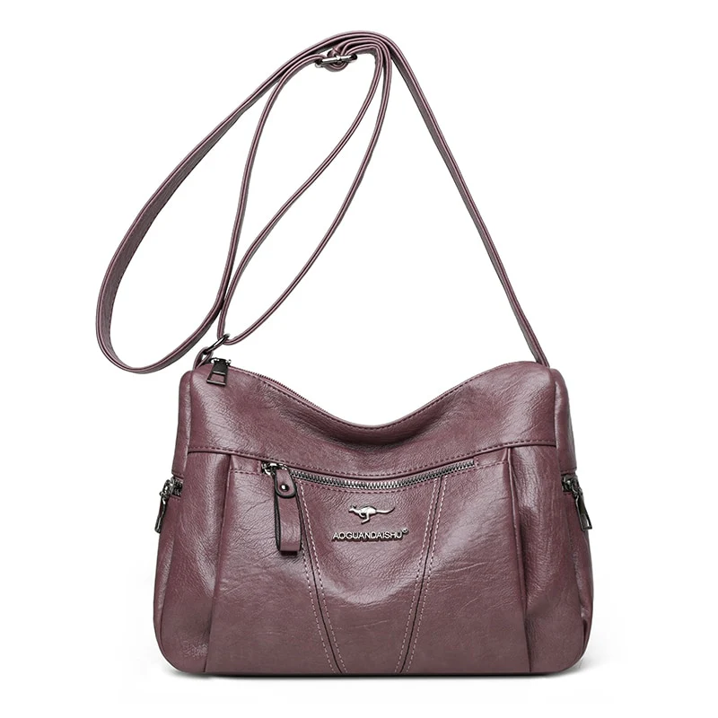 Many Pockets Shoulder Crossbody Bags for Women 2023 Brand Leather Ladies Designr Handbags Winter Style Messenger Bags Sac A Main - Image 5