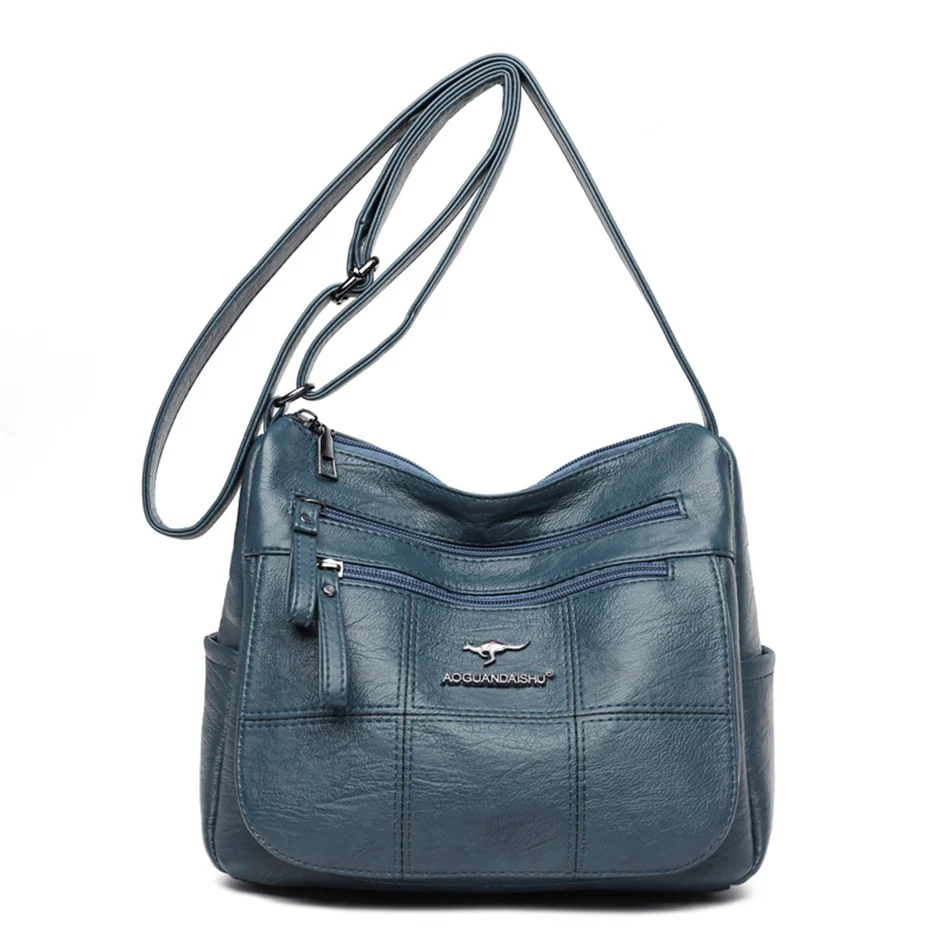 Many Pockets Shoulder Crossbody Bags for Women 2023 Brand Leather Ladies Designr Handbags Winter Style Messenger Bags Sac A Main - Image 6