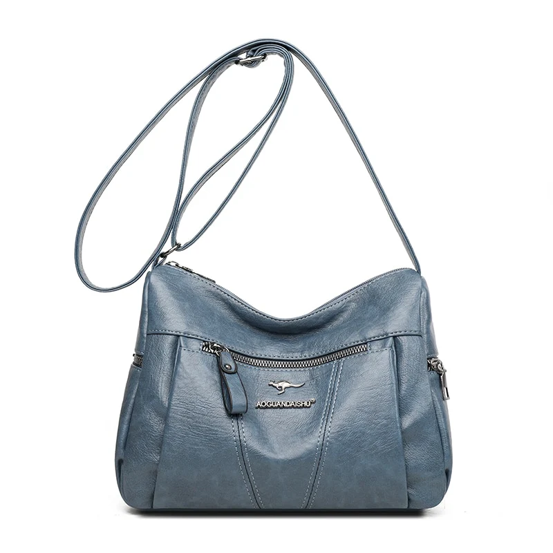 Many Pockets Shoulder Crossbody Bags for Women 2023 Brand Leather Ladies Designr Handbags Winter Style Messenger Bags Sac A Main - Image 7