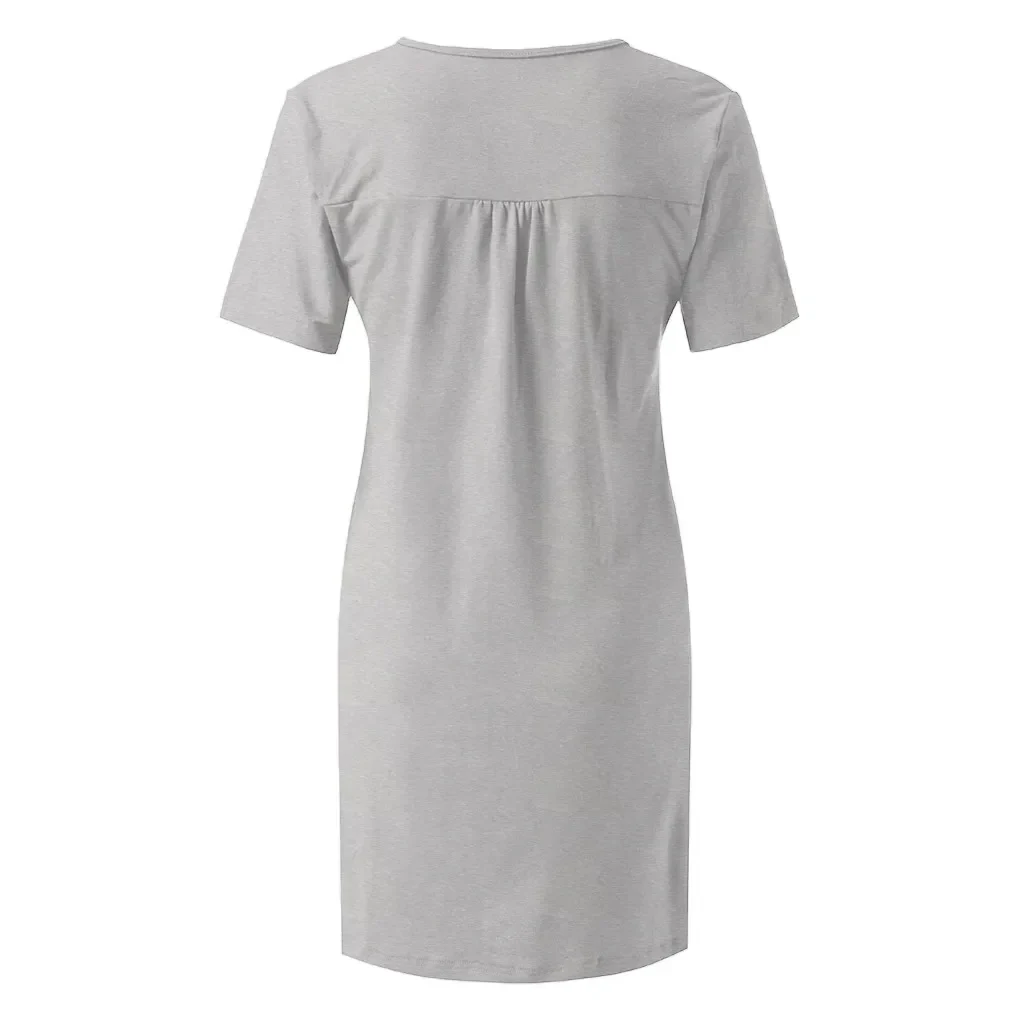 Maternity Clothes Women Nursing Maternity Nightshirts Breastfeeding Clothes Short Sleeve Dress Pregnancy Pajamas 2021 Summer New - Image 5