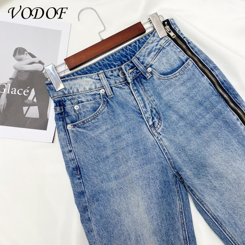 Mcefilee Straight Jeans Women Plus Size High Waisted Denim Pants Wide Leg Vintage Streetwear Full Length Trousers - Image 4