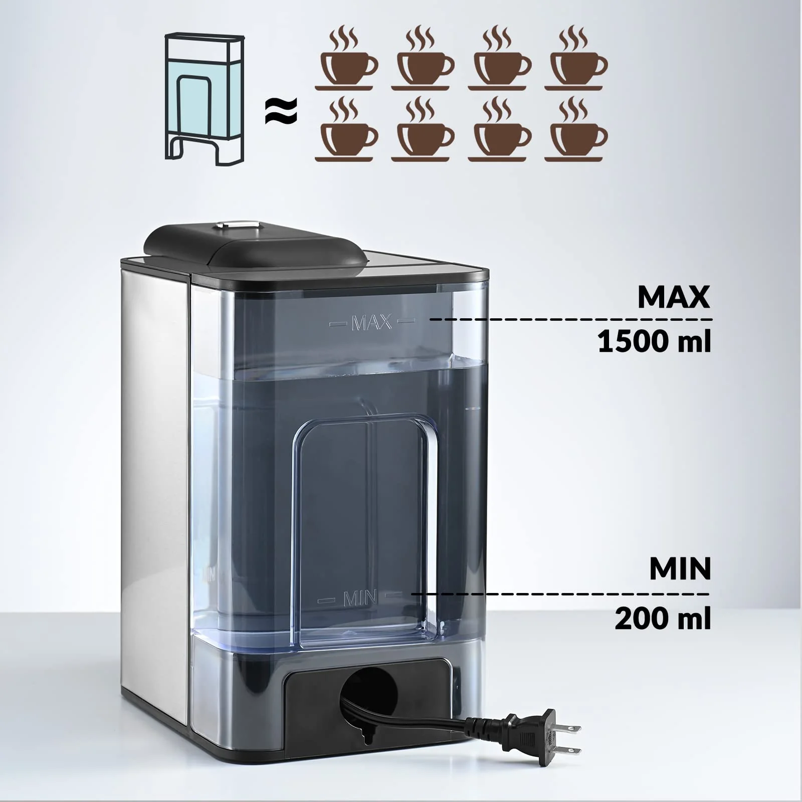 Mecity Coffee Maker 3-in-1 Single Serve Coffee Machine, Compatible with K-cup Coffee Capsule, Instant Coffee Brewer, Loose Tea maker, 6,8,10 Ounce Cup, Removable 50 Oz Water Reservoir, 120V 1150W - Image 4