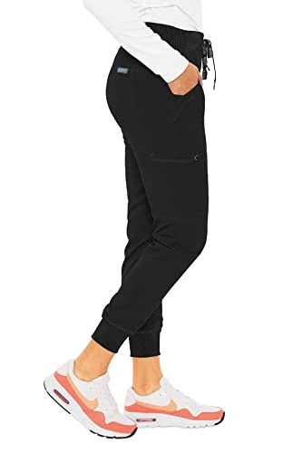 Med Couture Women's Touch CollectionYoga Jogger Jenny Scrub Pant, Black, Medium - Image 5